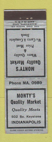 Matchbook Cover - Monty's Market grocery Indianapolis IN