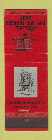 Matchbook Cover - Block's Pipe and Tobacco Indianapolis IN