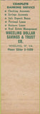 Matchbook Cover - Wheeling Dollar Savings Wheeling WV