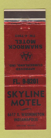 Matchbook Cover - Skyline Motel Indianapolis IN Shamrock Cumberland