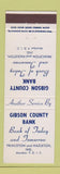 Matchbook Cover - Gibson City Bank Princeton Hazleton IN