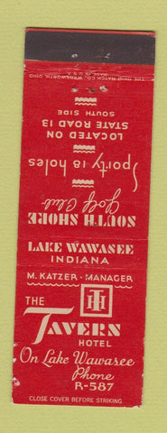 Matchbook Cover - Tavern Hotel Lake Wawasee IN