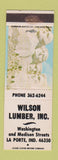Matchbook Cover - Wilson Lumber La Porte IN LaPorte