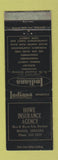 Matchbook Cover - Howe Insurance Agency Monon IN WORN