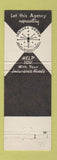 Matchbook Cover - Howe Insurance Agency Monon IN WORN
