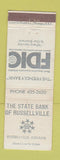 Matchbook Cover - State Bank of Russellville IN WEAR