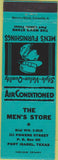 Matchbook Cover - The Men's Store Fort Isabel TX teal