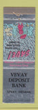 Matchbook Cover - Vevay Deposit Bank IN WORN