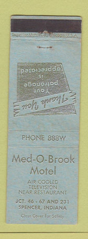 Matchbook Cover - Med O Brook Motel Spencer IN WEAR