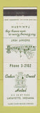 Matchbook Cover - Cedar Crest Hotel Lafayette IN