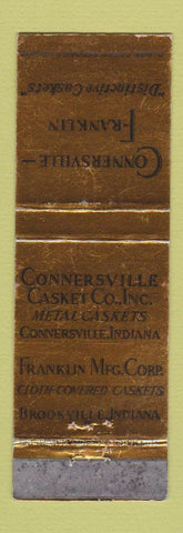 Matchbook Cover - Connersville Casket IN Brookville WORN