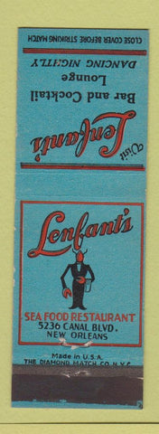 Matchbook Cover - Lenfant's Seafood New Orleans LA