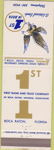 Matchbook Cover - 1st National Bank Boca Raton FL