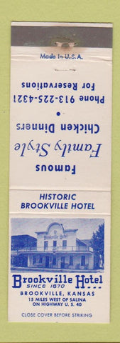 Matchbook Cover - Brookville Hotel KS WEAR