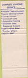 Matchbook Cover - Bank of Palmetto FL