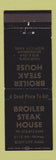 Matchbook Cover - Broiler Steak House Scott City KS