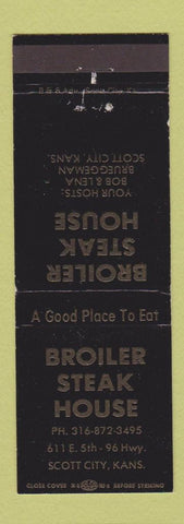 Matchbook Cover - Broiler Steak House Scott City KS