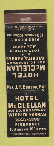 Matchbook Cover - Hotel McClellan Wichita KS WEAR