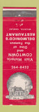 Matchbook Cover - Cowton Delmonico's Restaurant Wichita KS WEAR