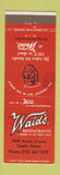 Matchbook Cover - Waid's Restaurant Topeka KS STAINED