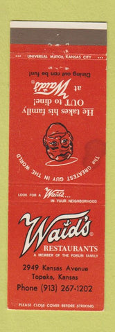 Matchbook Cover - Waid's Restaurant Topeka KS STAINED