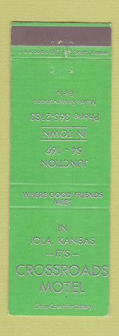 Matchbook Cover - Crossroads Motel Iola KS