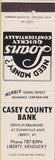 Matchbook Cover - Casey County Bank Liberty KY