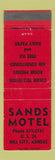 Matchbook Cover - Sands Motel Hill City KS