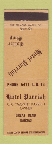 Matchbook Cover - Hotel Parrish Great Bend KS