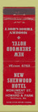 Matchbook Cover - New Sherwood Hotel Baltimore MD WEAR