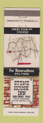 Matchbook Cover - Stone House Inn Silver Spring MD WEAR #2
