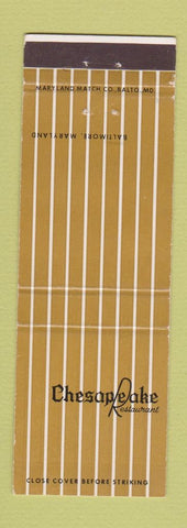 Matchbook Cover - Chesapeake Restaurant Baltimore MD