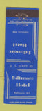 Matchbook Cover - Biltmore Hotel Baltimore MD