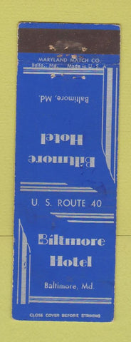 Matchbook Cover - Biltmore Hotel Baltimore MD