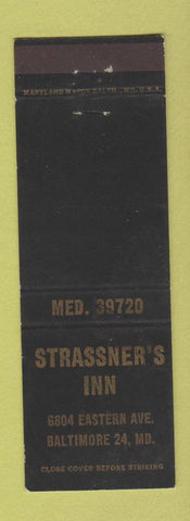 Matchbook Cover - Strassner's Inn Baltimore MD