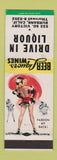 Matchbook Cover - Drive In Liquor Burbank CA pinup