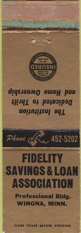Matchbook Cover - Fidelity Savings Loan Winona MN WEAR