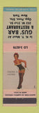 Matchbook Cover - Gus' Bar Restaurant New York City pinup
