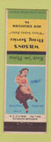 Matchbook Cover - Wilson's Flying Service New Kingstown PA WWII pinup
