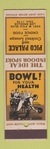 Matchbook Cover - Pico Palace Bowling Los Angeles CA