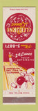 Matchbook Cover - Cleburne Bowling Lanes TX