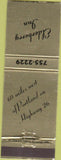 Matchbook Cover - Elderberry Inn Portland OR