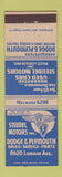 Matchbook Cover - Steudel Motors Dodge Plymouth Cleveland OH