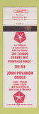 Matchbook Cover - John Povanda Dodge Sharon PA