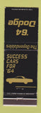 Matchbook Cover - 1964 Dodge