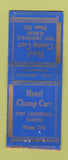 Matchbook Cover - Hotel Champ Carr Fort Lauderdale FL low phone # BOBTAIL
