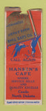 Matchbook Cover - Hansen's Cafe Cando ND BOBTAIL WEAR