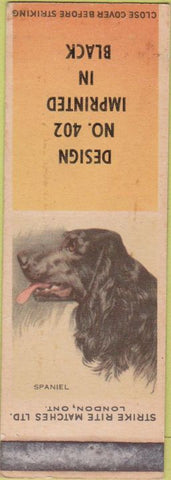 Matchbook Cover - Strike Rite Match Spaniel SAMPLE WEAR