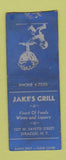 Matchbook Cover - Jake's Grill Syracuse NY BOBTAIL WORN