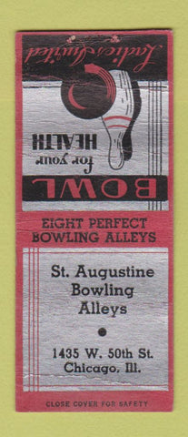 Matchbook Cover - St Augustine Bowling Chicago IL BOBTAIL WEAR